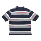 PAUL & SHARK Mens Navy Blue & Grey Striped Short Sleeve Polo Shirt S Cotton