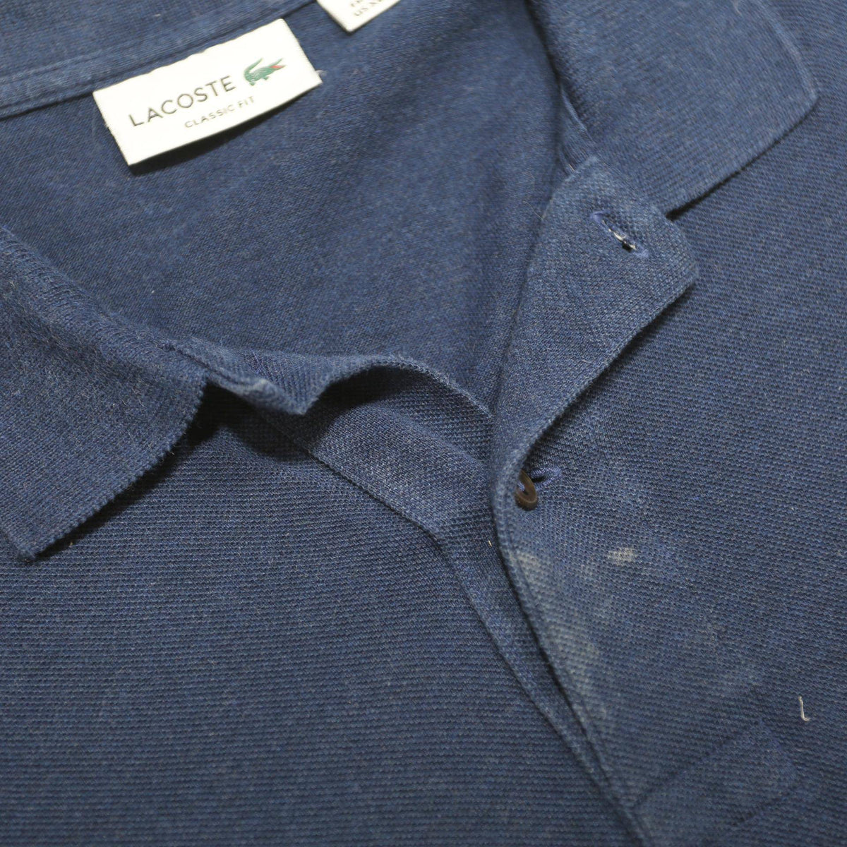 LACOSTE Mens Blue Long Sleeve Plain XL Classic Cotton Polo Shirt
