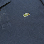 LACOSTE Mens Blue Long Sleeve Plain XL Classic Cotton Polo Shirt