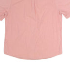 CHAPS Mens Pink Cotton Short Sleeve Shirt XL Button Down Pocket Casual