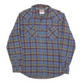 WRANGLER Mens Blue & Maroon Checked Shirt M Cotton Blend Casual Classic Buttoned