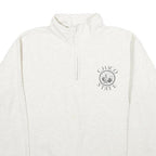 CHAMPION Mens Cream Chico State Half Zip M Cotton Blend Pullover Sweatshirt