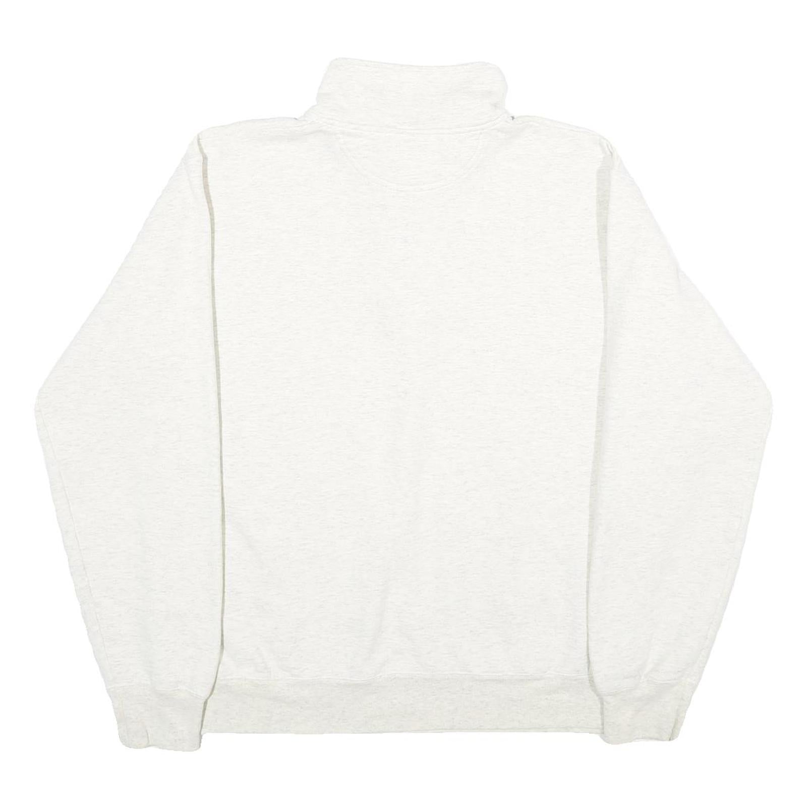 CHAMPION Mens Cream Chico State Half Zip M Cotton Blend Pullover Sweatshirt