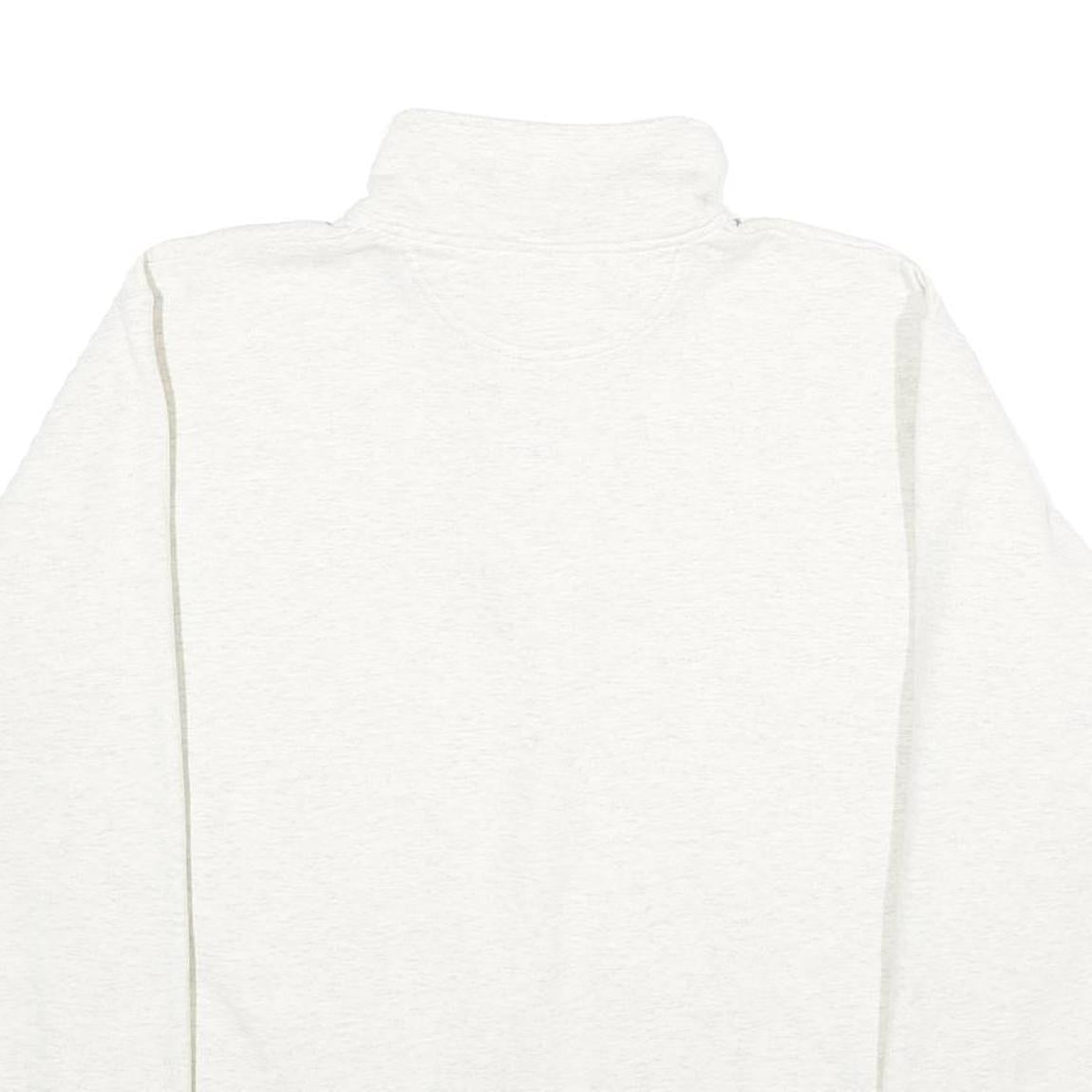 CHAMPION Mens Cream Chico State Half Zip M Cotton Blend Pullover Sweatshirt