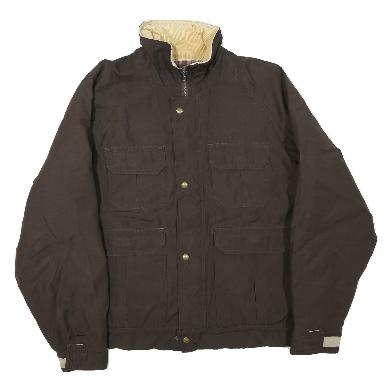 WOOLRICH Mens Brown Polyester Blend Zip Jacket XL Casual Outdoor Classic