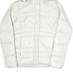 COLUMBIA Womens White Puffer Jacket L Polyester Blend Hooded Zip Outdoor