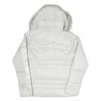 COLUMBIA Womens White Puffer Jacket L Polyester Blend Hooded Zip Outdoor