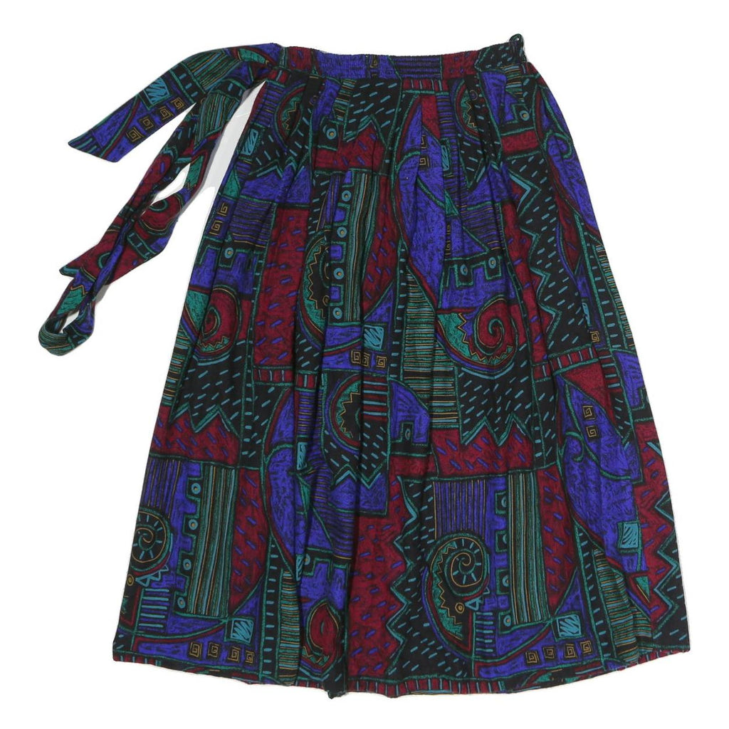 TUMBLEWEEDS Womens Black & Red Abstract Print Midi Cotton Blend Swing Skirt M