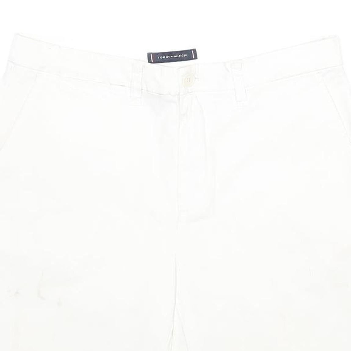 TOMMY HILFIGER Mens White Casual Shorts M W32 Cotton Blend Classic Fit