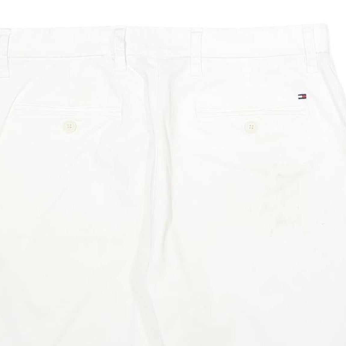 TOMMY HILFIGER Mens White Casual Shorts M W32 Cotton Blend Classic Fit