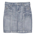 PASHU Womens Blue Denim Mini Skirt Cotton Blend M Button Closure Casual Fashion