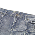 PASHU Womens Blue Denim Mini Skirt Cotton Blend M Button Closure Casual Fashion