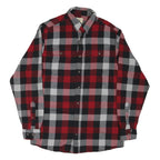 RED HEAD Mens Red & Black Check Cotton Blend Shirt L Long Sleeve Casual