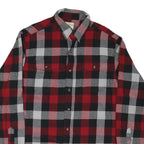 RED HEAD Mens Red & Black Check Cotton Blend Shirt L Long Sleeve Casual