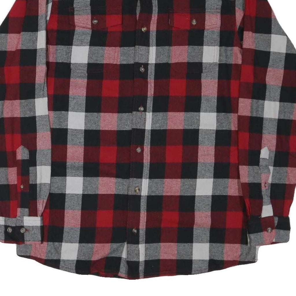 RED HEAD Mens Red & Black Check Cotton Blend Shirt L Long Sleeve Casual