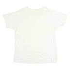 Mens White Plain XL Short Sleeve V-Neck Cotton Blend T-Shirt Casual Basic