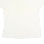 Mens White Plain XL Short Sleeve V-Neck Cotton Blend T-Shirt Casual Basic