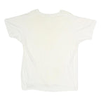 Mens White Plain XL Short Sleeve V-Neck Cotton Blend T-Shirt Casual Basic