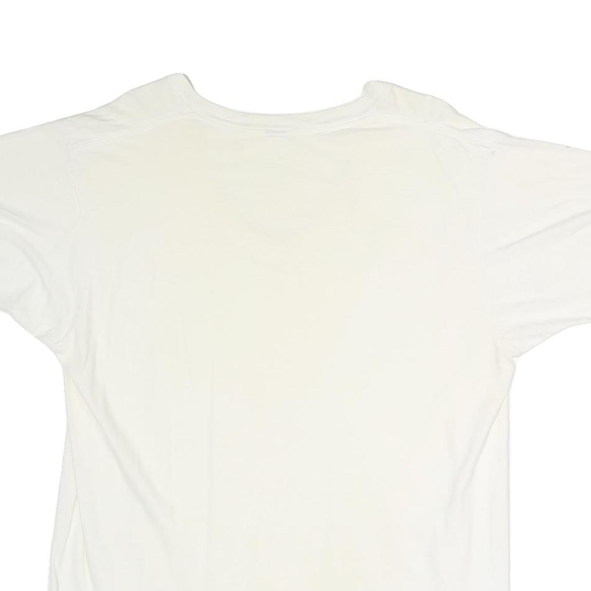 Mens White Plain XL Short Sleeve V-Neck Cotton Blend T-Shirt Casual Basic
