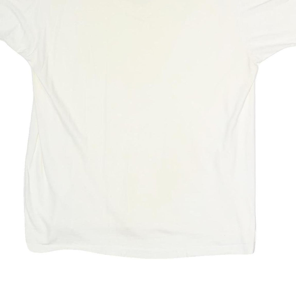 Mens White Plain XL Short Sleeve V-Neck Cotton Blend T-Shirt Casual Basic