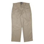 DOCKERS Mens Cotton Blend Beige Relaxed Straight Trousers W34 L28 Casual Work