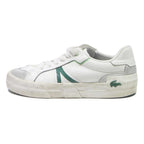 LACOSTE Court Slam Mens Trainers Leather UK 7.5 White Green Casual Footwear