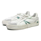 LACOSTE Court Slam Mens Trainers Leather UK 7.5 White Green Casual Footwear