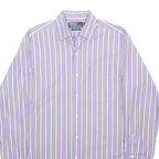 POLO RALPH LAUREN Mens Purple & White Stripe Shirt S Button Cotton Classic Fit