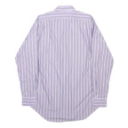 POLO RALPH LAUREN Mens Purple & White Stripe Shirt S Button Cotton Classic Fit