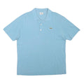 LACOSTE Mens Blue Short Sleeve Plain M Cotton Blend Polo Shirt Classic Casual