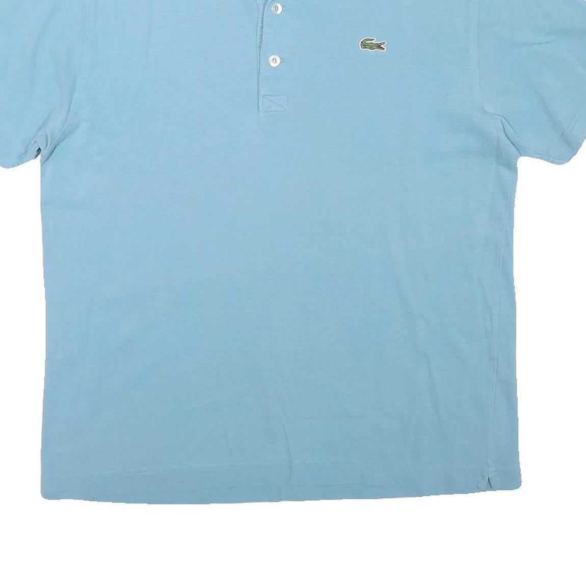 LACOSTE Mens Blue Short Sleeve Plain M Cotton Blend Polo Shirt Classic Casual