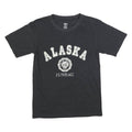 CRAZY APPAREL Mens Black Alaska Graphic T-Shirt S Short Sleeve Crew Neck Cotton