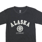 CRAZY APPAREL Mens Black Alaska Graphic T-Shirt S Short Sleeve Crew Neck Cotton