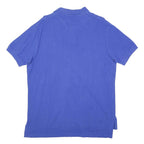 POLO RALPH LAUREN Mens Blue Polo Shirt Short Sleeve Plain L Classic Cotton Blend