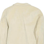 Womens Cream Button Synthetic Classic Jacket S Plain Lightweight Casual