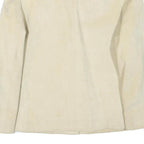 Womens Cream Button Synthetic Classic Jacket S Plain Lightweight Casual
