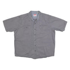 WRANGLER Mens Grey Shirt Cotton Blend XL Casual Button Front Short Sleeve