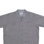 WRANGLER Mens Grey Shirt Cotton Blend XL Casual Button Front Short Sleeve