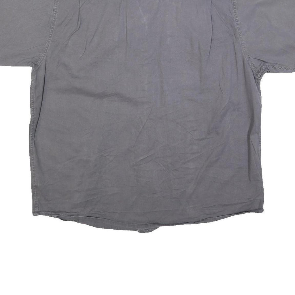 WRANGLER Mens Grey Shirt Cotton Blend XL Casual Button Front Short Sleeve