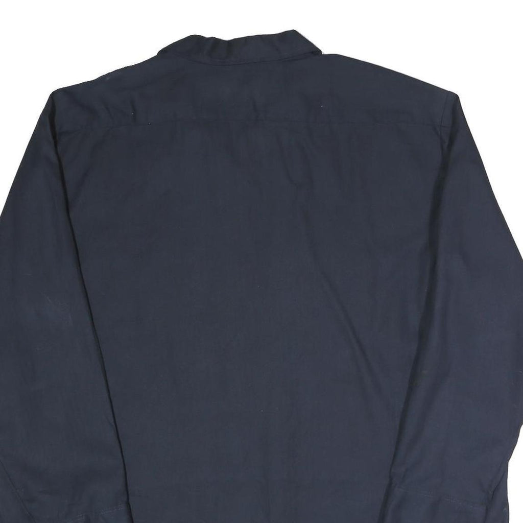 DICKIES Mens Navy Blue Work Shirt 2XL Polyester Blend Long Sleeve Button