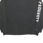 CARHARTT Mens Black 2XL Crew Neck Sweatshirt Cotton Blend Pullover Logo Sleeve