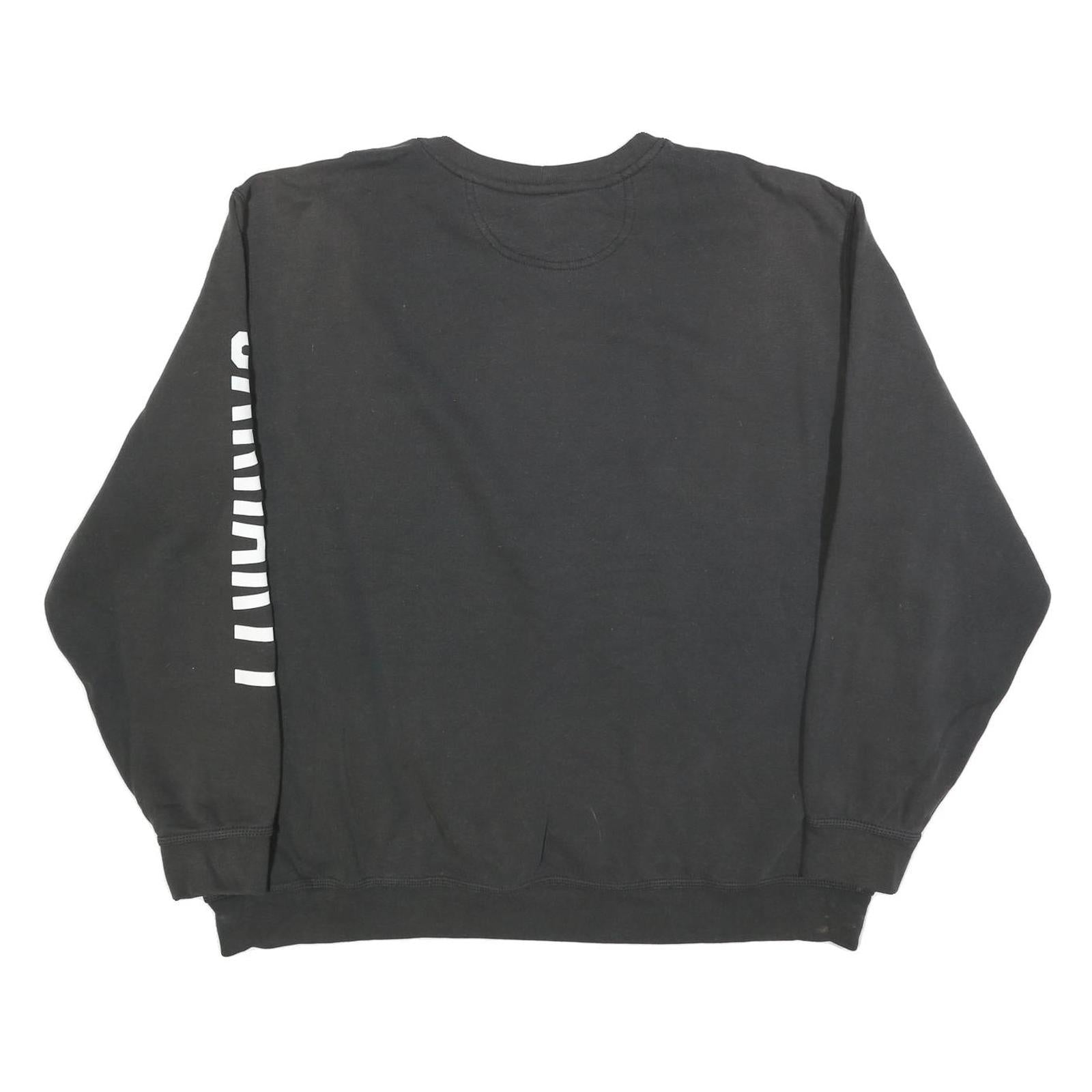 CARHARTT Mens Black 2XL Crew Neck Sweatshirt Cotton Blend Pullover Logo Sleeve