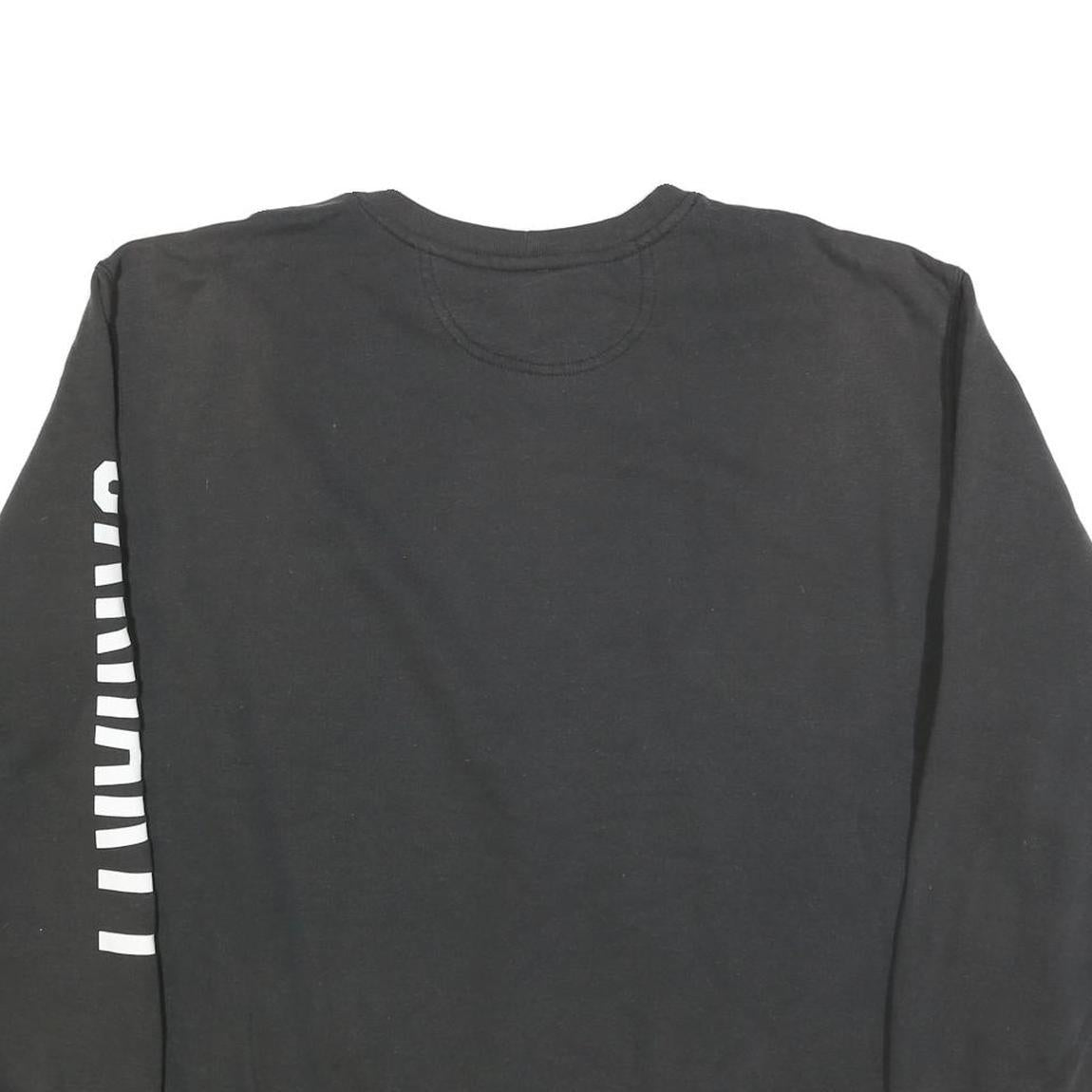 CARHARTT Mens Black 2XL Crew Neck Sweatshirt Cotton Blend Pullover Logo Sleeve