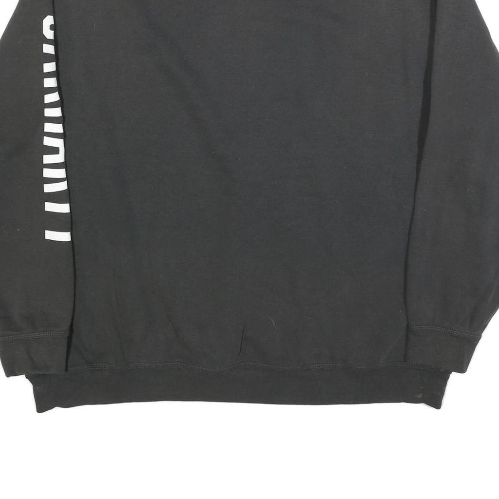 CARHARTT Mens Black 2XL Crew Neck Sweatshirt Cotton Blend Pullover Logo Sleeve