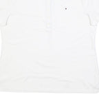 TOMMY HILFIGER Womens White Short Sleeve Plain Polo Shirt L Classic Fit
