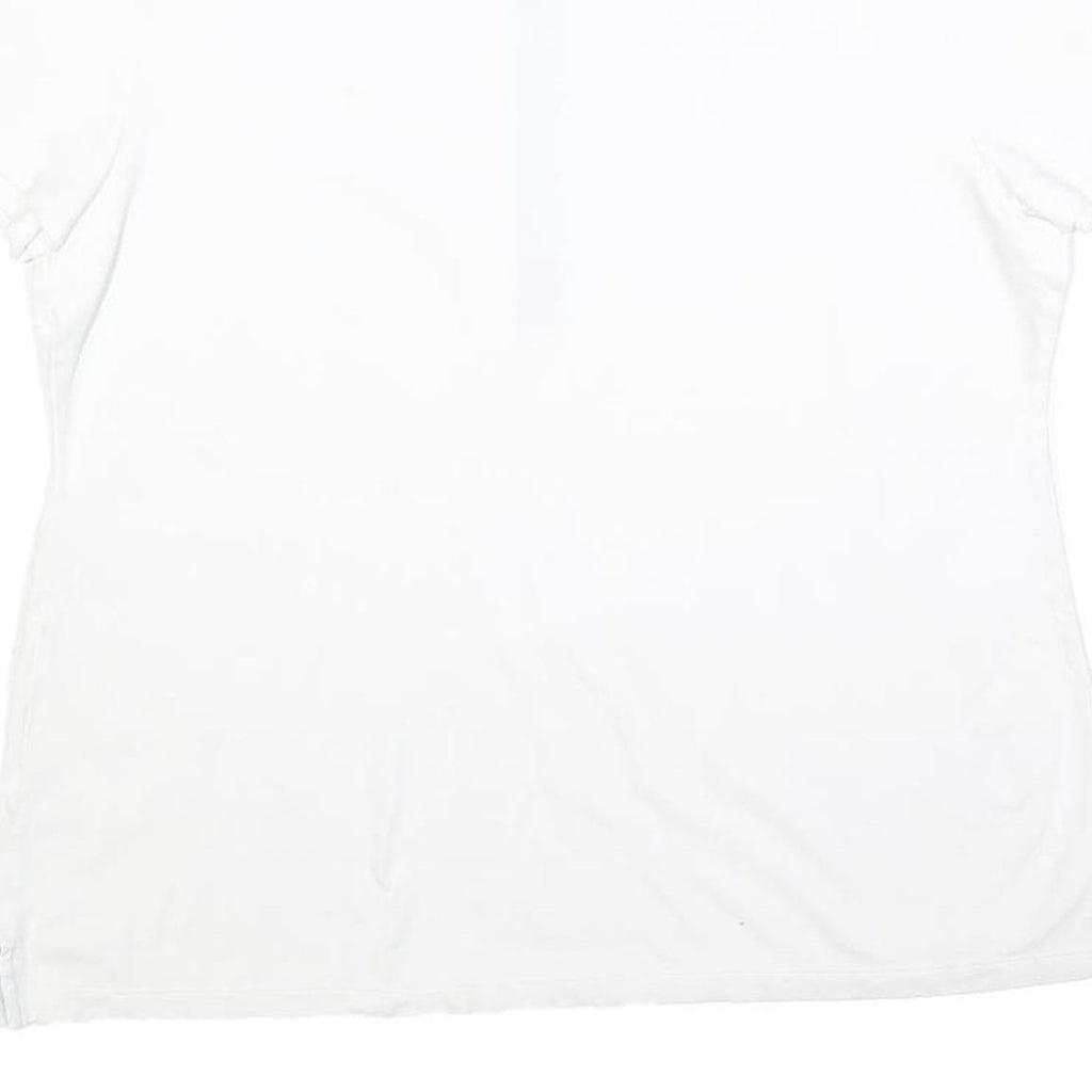 TOMMY HILFIGER Womens White Short Sleeve Plain Polo Shirt L Classic Fit