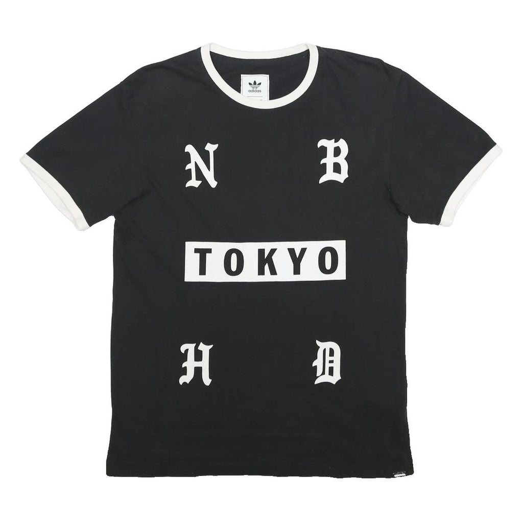 ADIDAS NEIGHBORHOOD "Tokyo" Logo SSL Mens Black Graphic T-Shirt S Short Sleeve