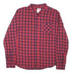 LEVI'S Mens Red & Black Check Shirt XL Cotton Blend Casual Long Sleeve Button
