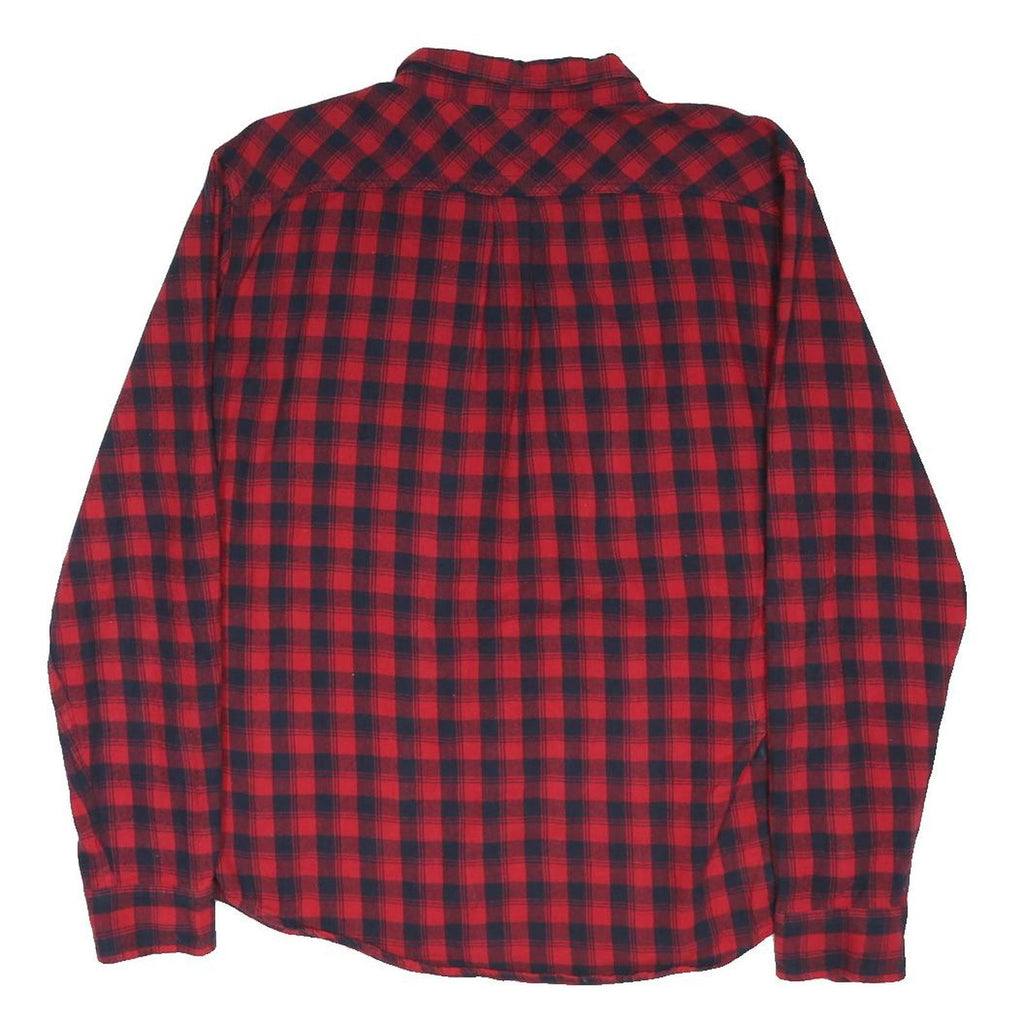 LEVI'S Mens Red & Black Check Shirt XL Cotton Blend Casual Long Sleeve Button