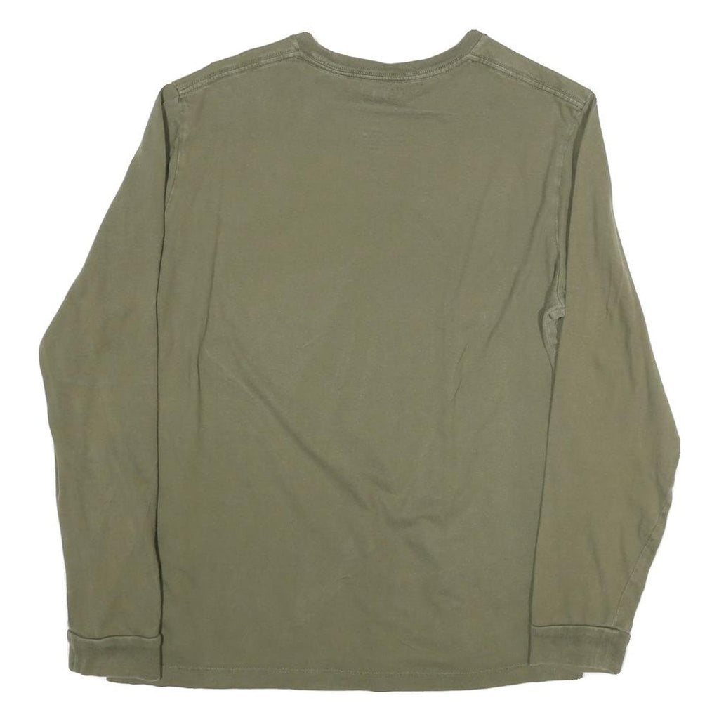 LEVI'S Mens Green Graphic Long Sleeve Crew Neck T-Shirt S Cotton Blend Casual